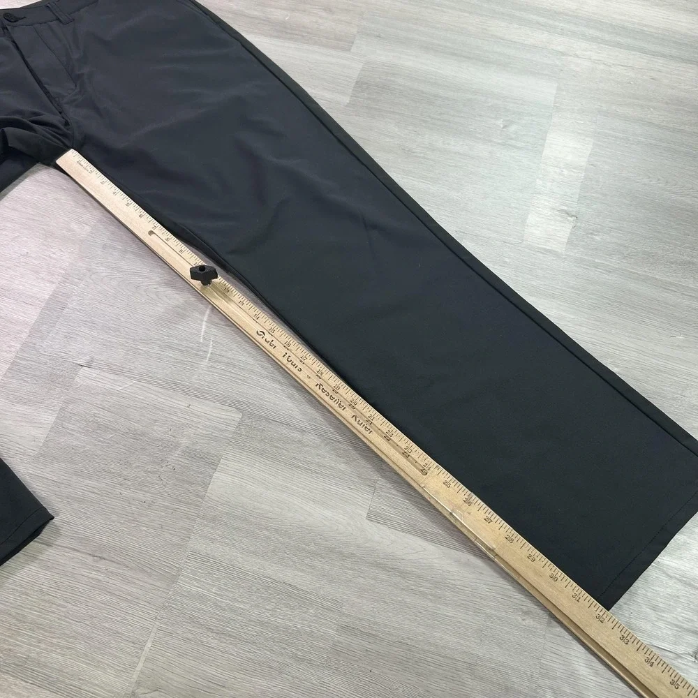 Travis Mathew Pants Mens 38x31 Black Microfiber Regular Fit Chino Golf Casual